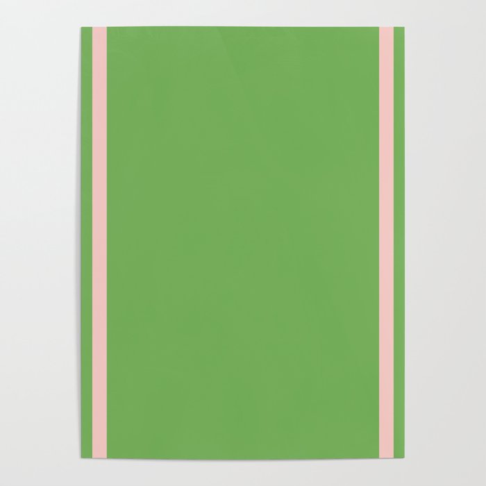 Double Stripe Minimal Lime Green and Pink Poster Gallery Image 4