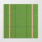 Double Stripe Minimal Lime Green and Pink Wood Wall Art Gallery Image 1
