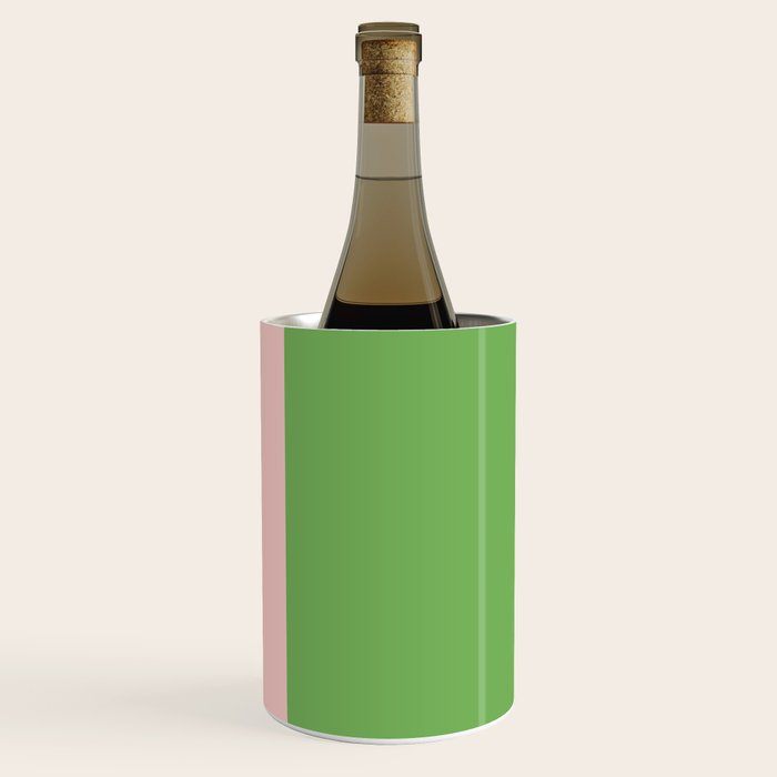 Double Stripe Minimal Lime Green and Pink Wine Chiller Gallery Image 3