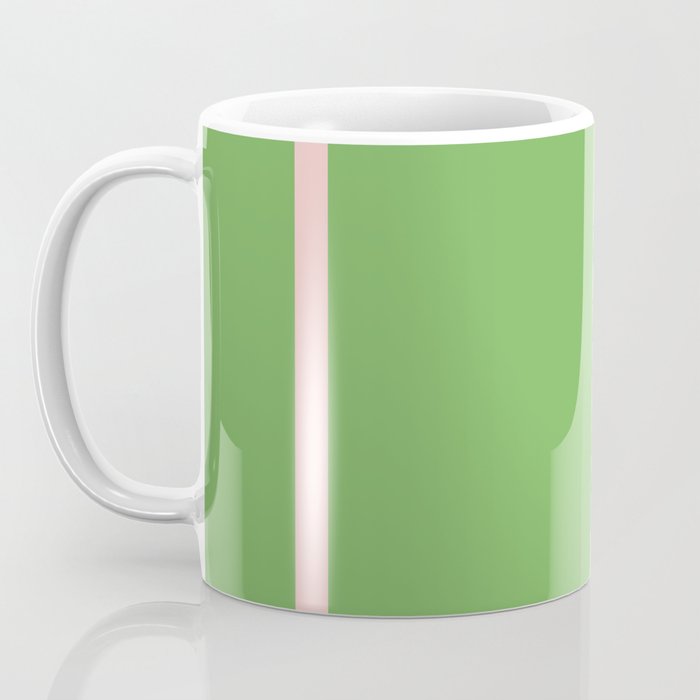 Double Stripe Minimal Lime Green and Pink Coffee Mug Gallery Image 3