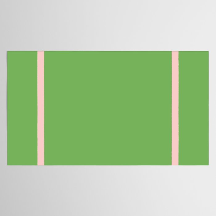 Double Stripe Minimal Lime Green and Pink Tablecloth Gallery Image 2