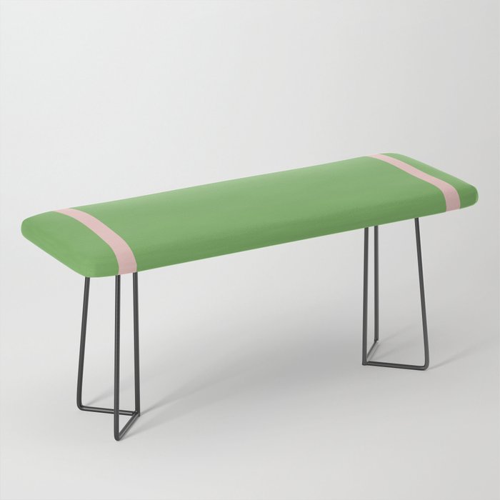 Double Stripe Minimal Lime Green and Pink Bench Gallery Image 1
