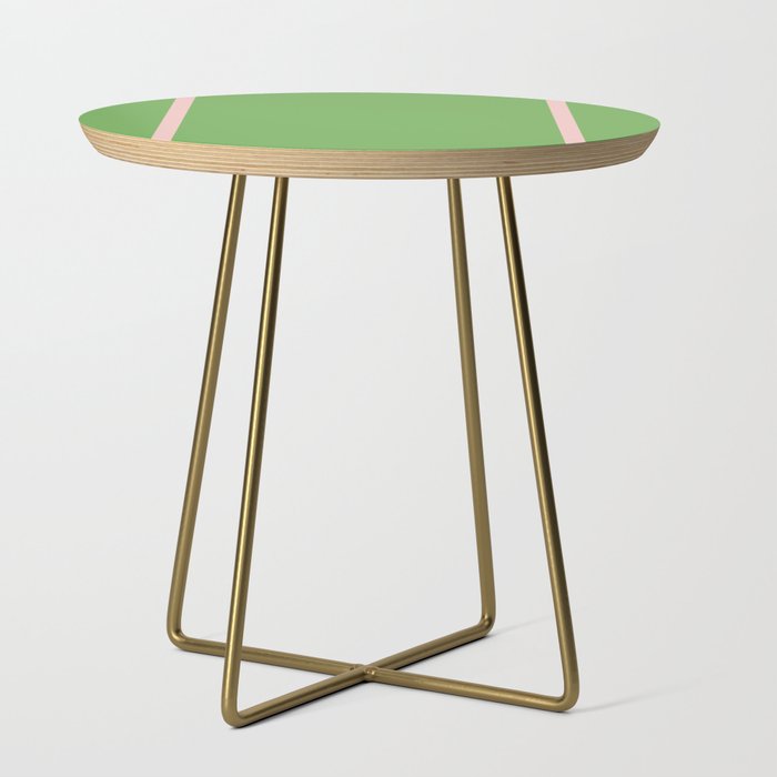 Double Stripe Minimal Lime Green and Pink Side Table Gallery Image 1