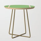 Double Stripe Minimal Lime Green and Pink Side Table Gallery Image 1