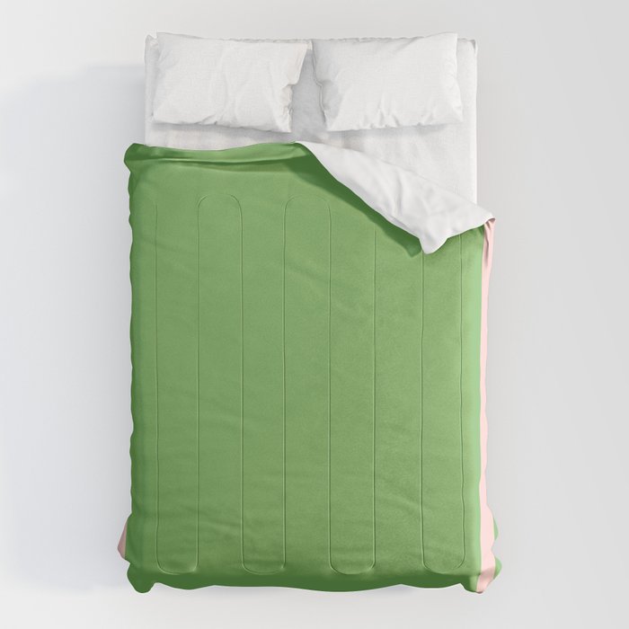Double Stripe Minimal Lime Green and Pink Comforter Gallery Image 6
