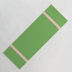 Double Stripe Minimal Lime Green and Pink Yoga Mat Gallery Image 1