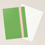 Double Stripe Minimal Lime Green and Pink Stationery Card Gallery Image 2