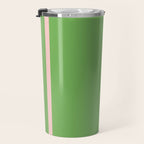 Double Stripe Minimal Lime Green and Pink Travel Mug Gallery Image 3