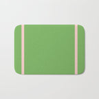 Double Stripe Minimal Lime Green and Pink Bath Mat Gallery Image 1