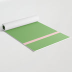 Double Stripe Minimal Lime Green and Pink Yoga Mat Gallery Image 2