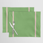 Double Stripe Minimal Lime Green and Pink Placemat Gallery Image 1