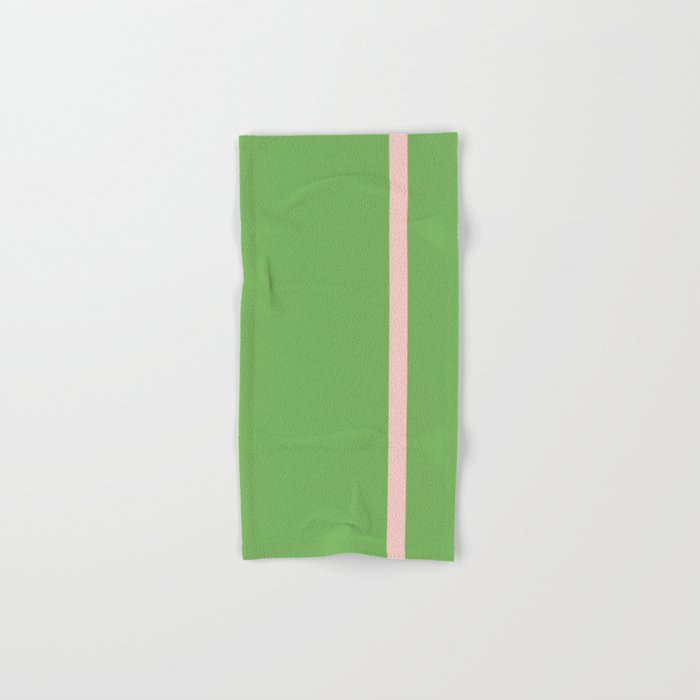 Double Stripe Minimal Lime Green and Pink Bath Towel Gallery Image 1