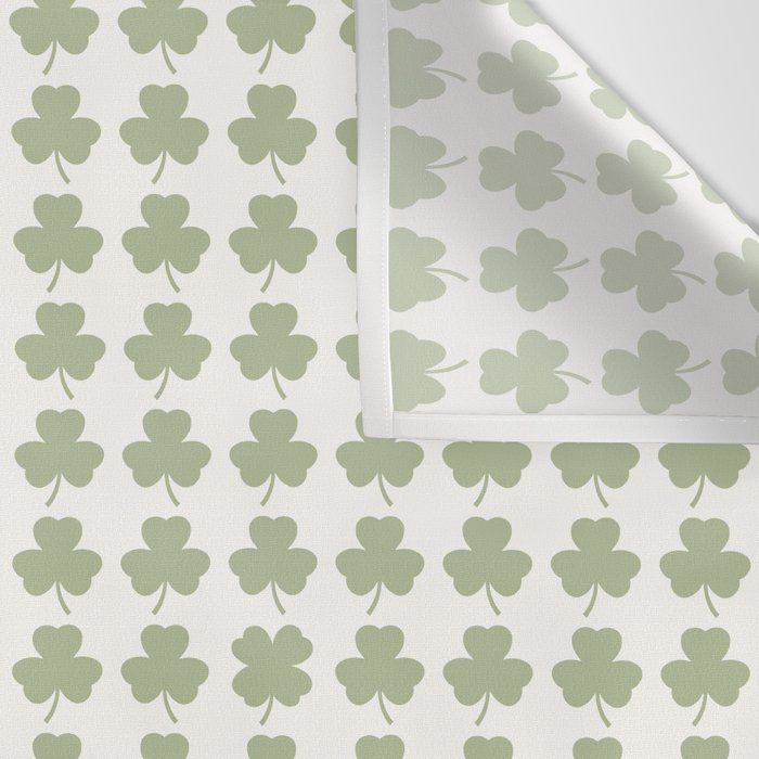 Clovers XXV Natural Green Botanical Pattern Wall Tapestry Gallery Image 3