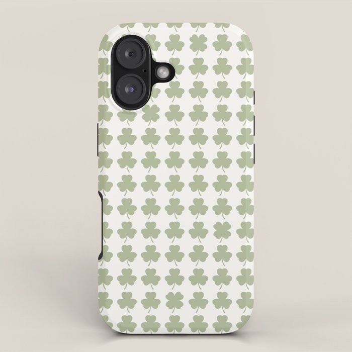 Clovers XXV Natural Green Botanical Pattern iPhone Case Gallery Image 1