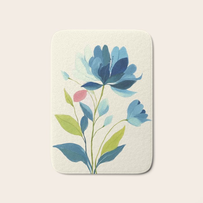 Azure Bloom Bath Mat Gallery Image 1