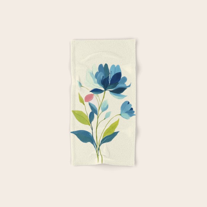 Azure Bloom Bath Towel Gallery Image 1