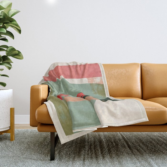 Red Fish Abstract Throw Blanket Gallery Image 1