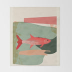 Red Fish Abstract Throw Blanket Gallery Image 2