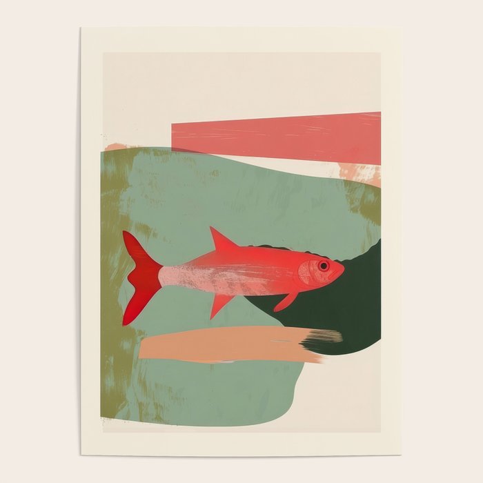 Red Fish Abstract Poster Gallery Image 4
