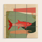Red Fish Abstract Wood Wall Art Gallery Image 1