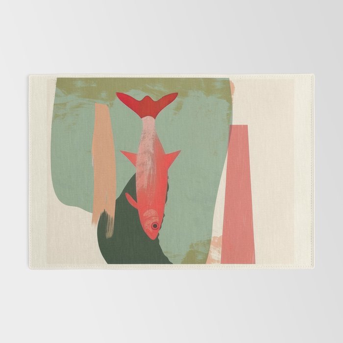 Red Fish Abstract Rug Gallery Image 2