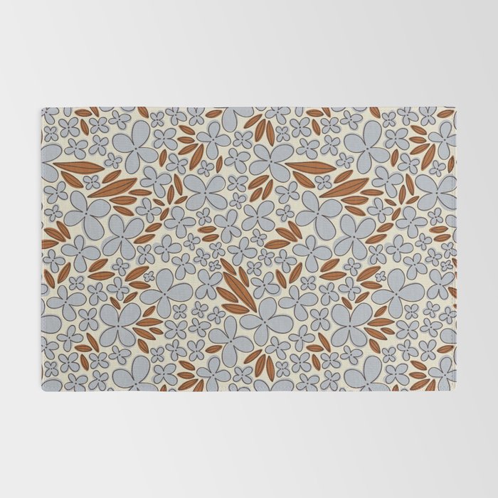 Four-leaf Flower Pattern / Grey & Brown Rug Gallery Image 2