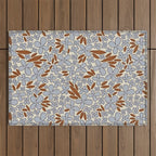 Four-leaf Flower Pattern / Grey & Brown Outdoor Rug Gallery Image 1