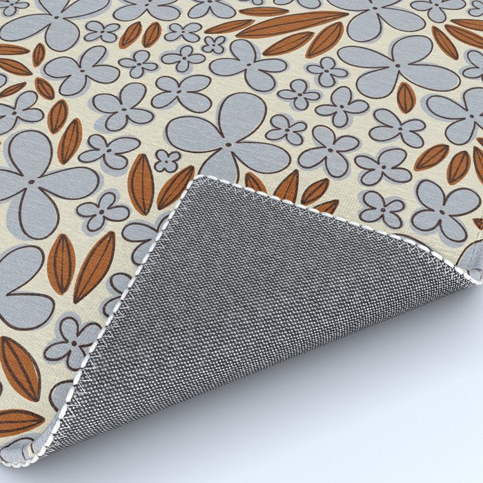 Four-leaf Flower Pattern / Grey & Brown Rug Gallery Image 4