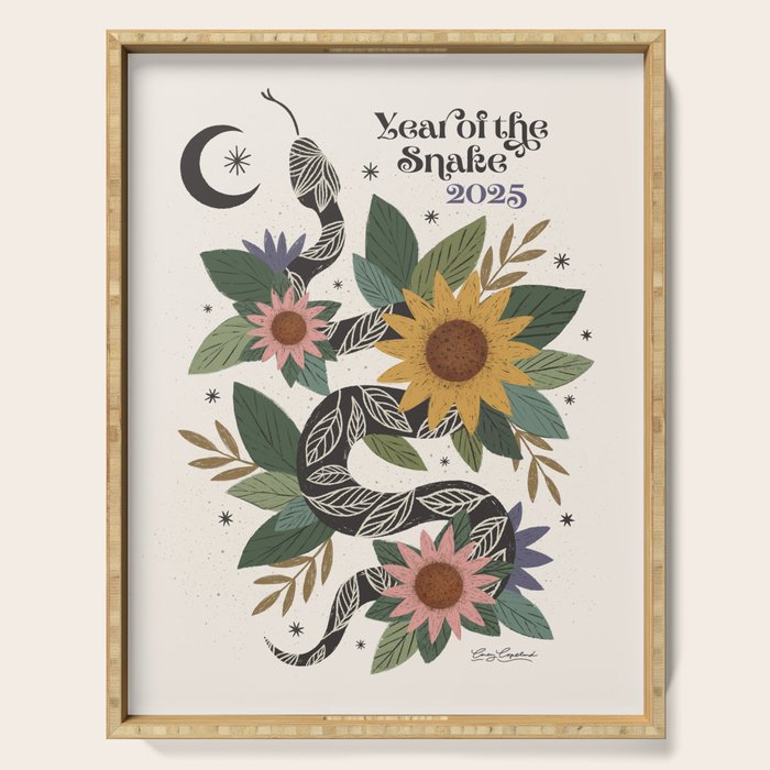 Year of the Snake 2025 - Cream Serving Tray Gallery Image 1