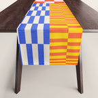 Retro Checkerboard Collage 03 Table Runner Gallery Image 1