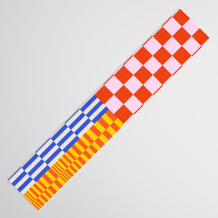 Retro Checkerboard Collage 03 Table Runner Gallery Image 3