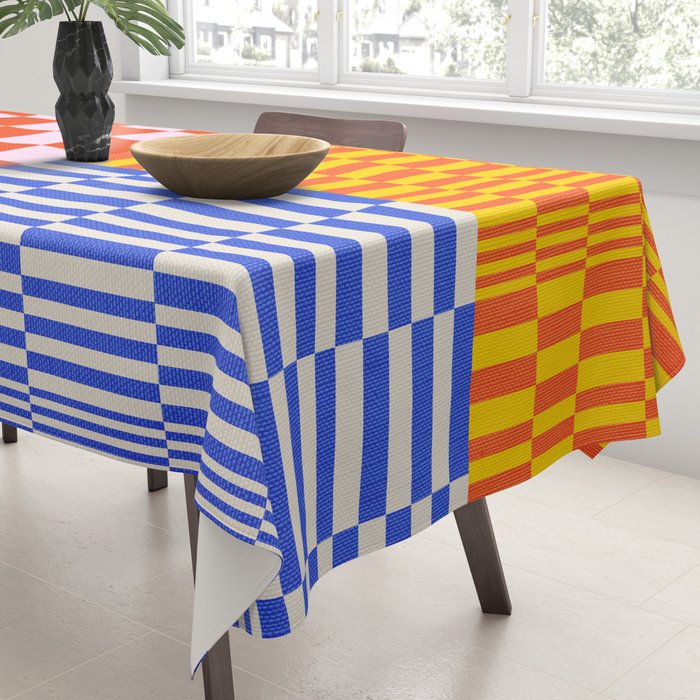 Retro Checkerboard Collage 03 Tablecloth Gallery Image 3