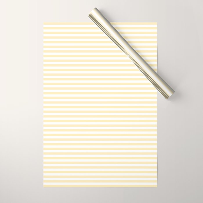 Lemon Honey Cream Stripe Wrapping Paper Gallery Image 1