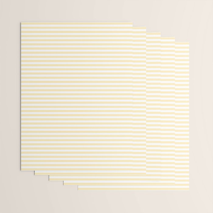 Lemon Honey Cream Stripe Wrapping Paper Gallery Image 3
