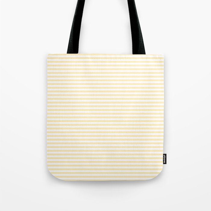 Lemon Honey Cream Stripe Tote Bag Gallery Image 1