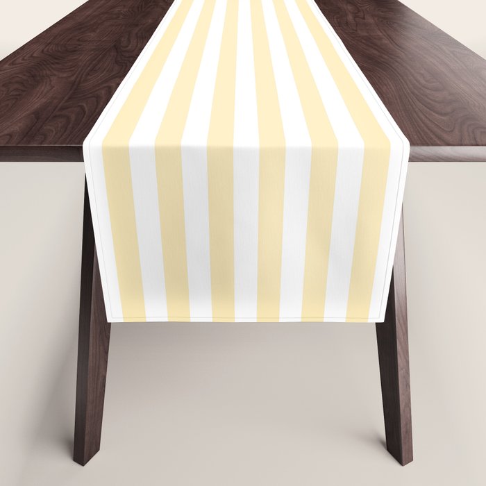 Lemon Honey Cream Stripe Table Runner Gallery Image 1