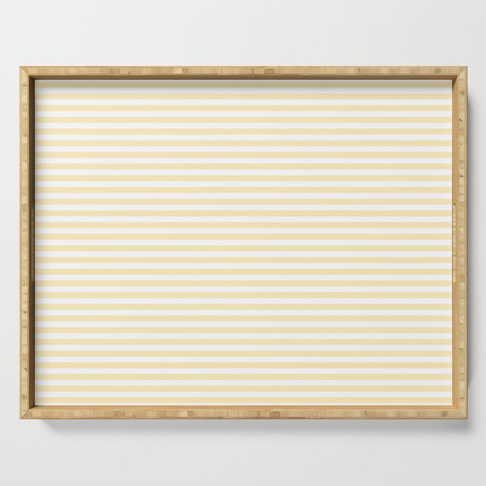 Lemon Honey Cream Stripe Serving Tray Gallery Image 1
