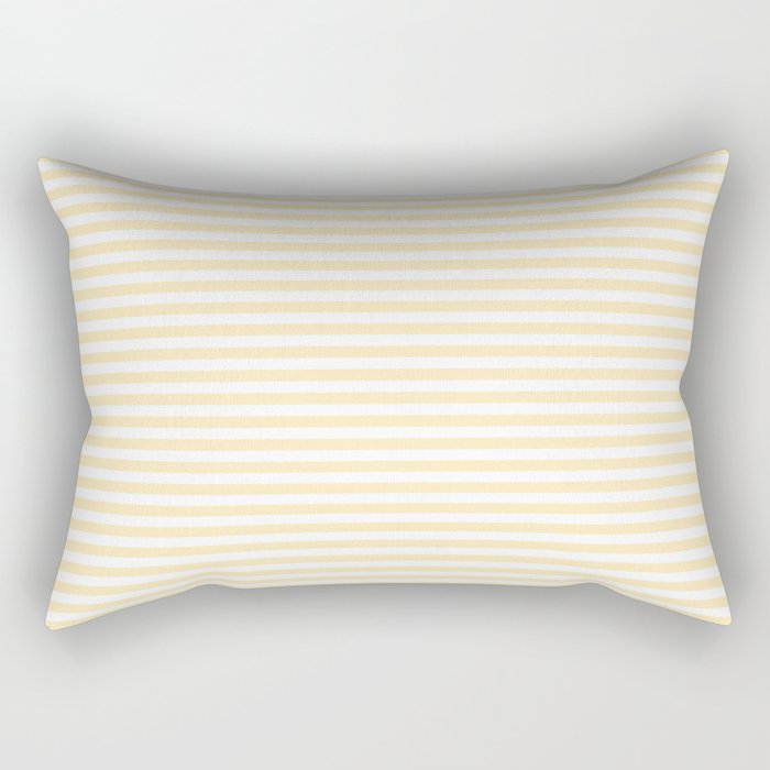 Lemon Honey Cream Stripe Rectangular Pillow Gallery Image 1