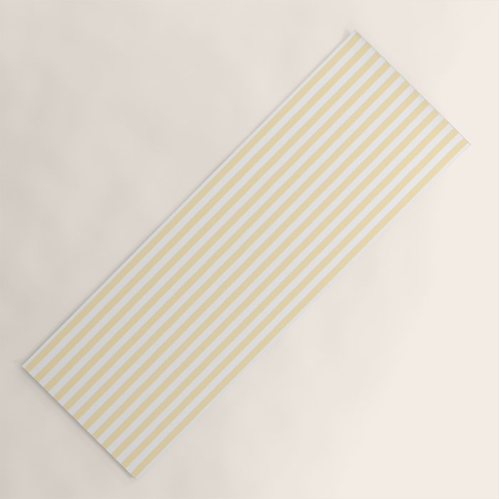 Lemon Honey Cream Stripe Yoga Mat Gallery Image 1