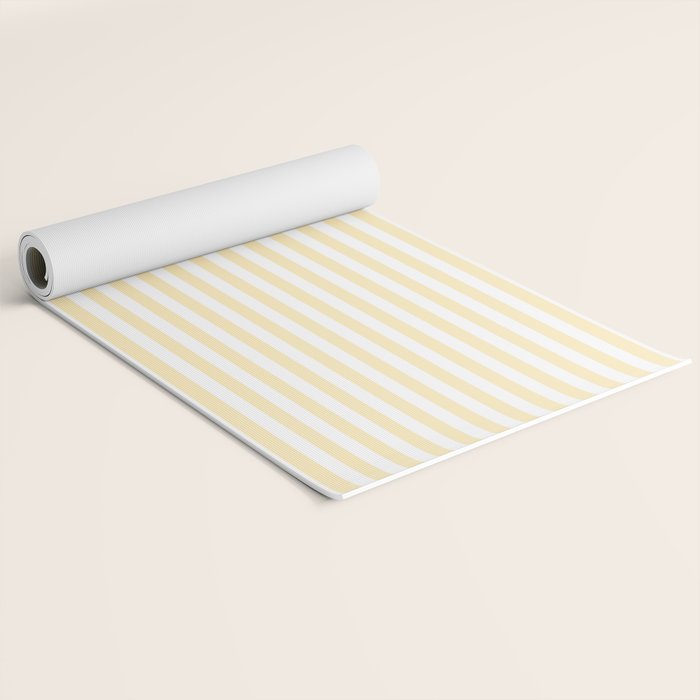Lemon Honey Cream Stripe Yoga Mat Gallery Image 2