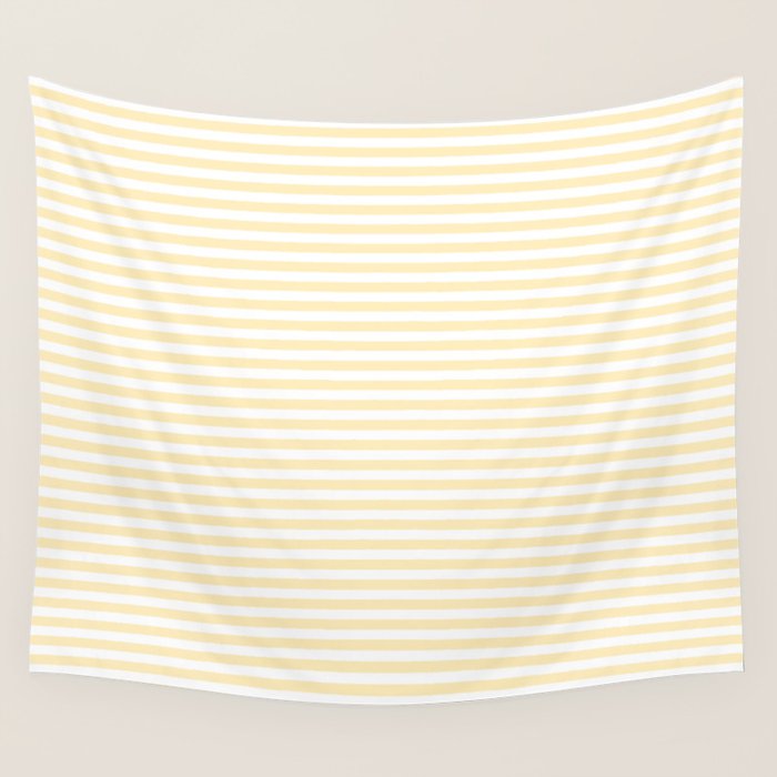 Lemon Honey Cream Stripe Wall Tapestry Gallery Image 4