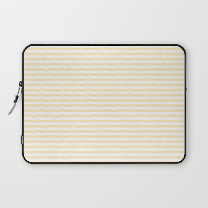 Lemon Honey Cream Stripe Laptop Sleeve Gallery Image 1