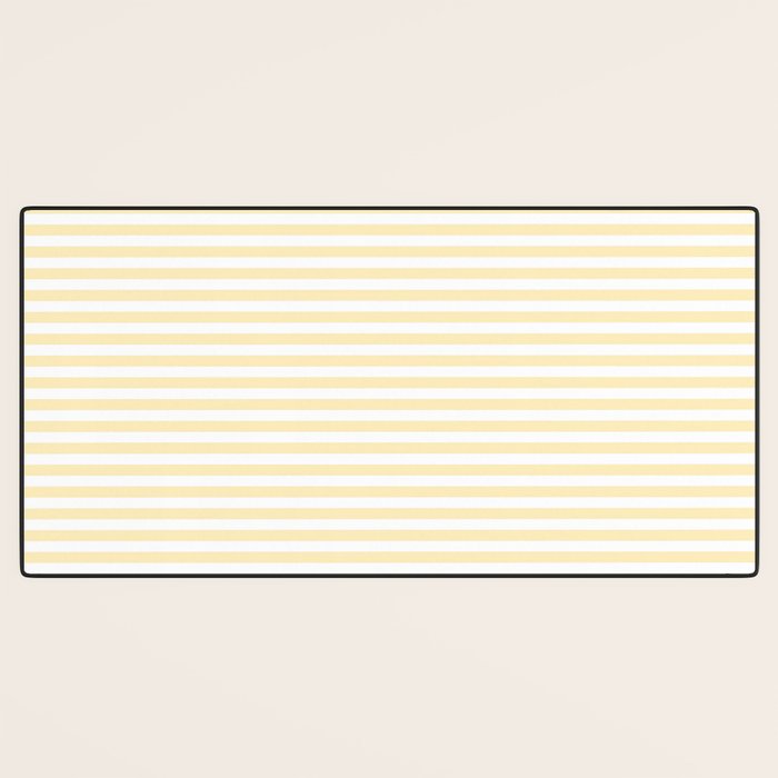 Lemon Honey Cream Stripe Desk Mat Gallery Image 3