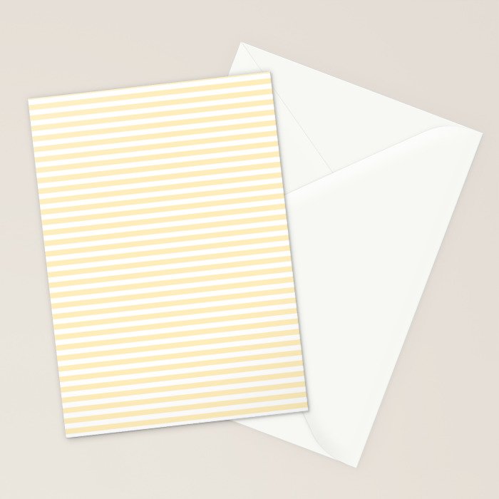Lemon Honey Cream Stripe Stationery Card Gallery Image 2