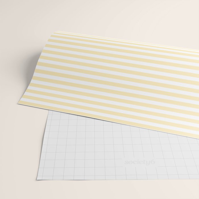 Lemon Honey Cream Stripe Wrapping Paper Gallery Image 2