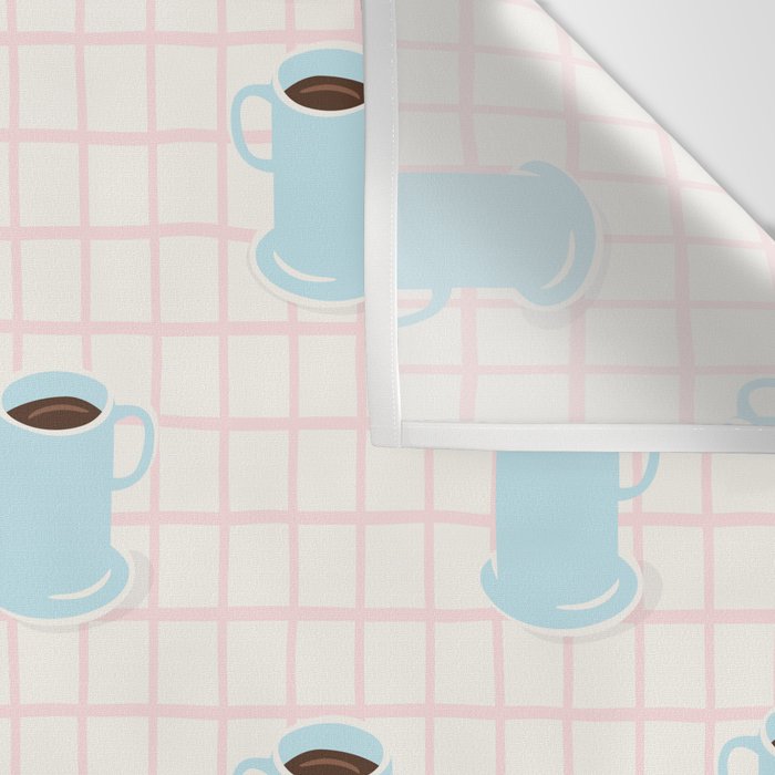 Coffee mug drink cartoon doodle pattern Wall Tapestry Gallery Image 3