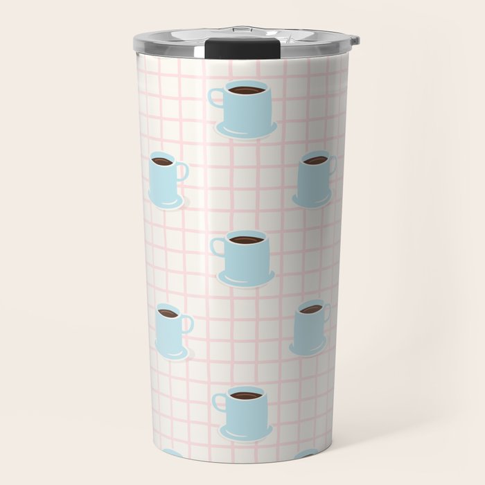 Coffee mug drink cartoon doodle pattern Travel Mug Gallery Image 1