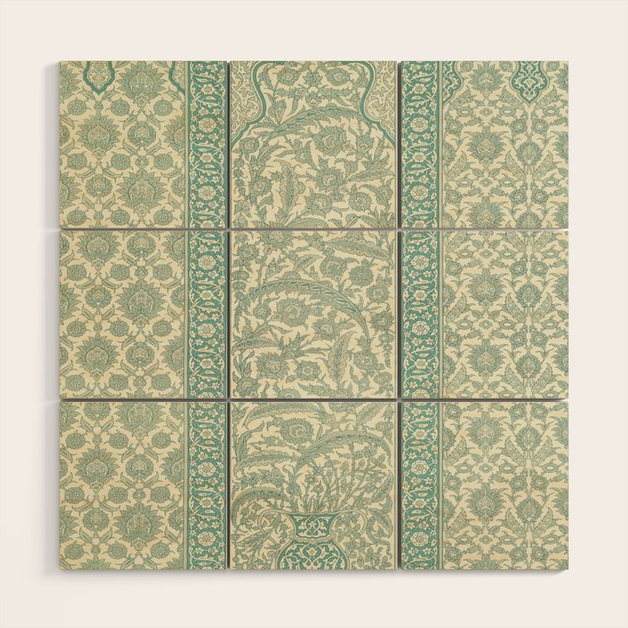 Antique Rug Design Wood Wall Art Gallery Image 1
