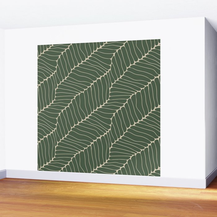 Organic Nature Green Wall Mural Gallery Image 2