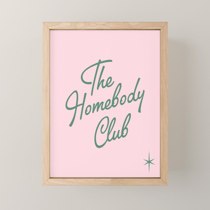 the homebody club - pink Mini Art Print Gallery Image 1